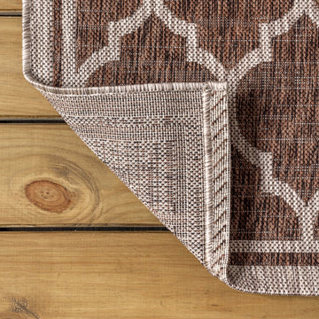 Trebol Moroccan Trellis Textured Weave Indoor/outdoor Runner Rug